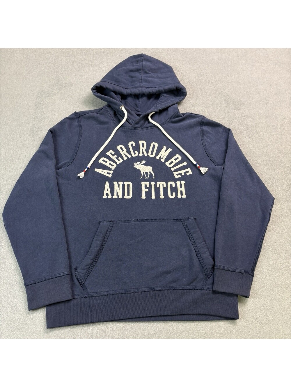 Abercrombie And Fitch Moose Pullover Hoodie Size Small Navy Blue